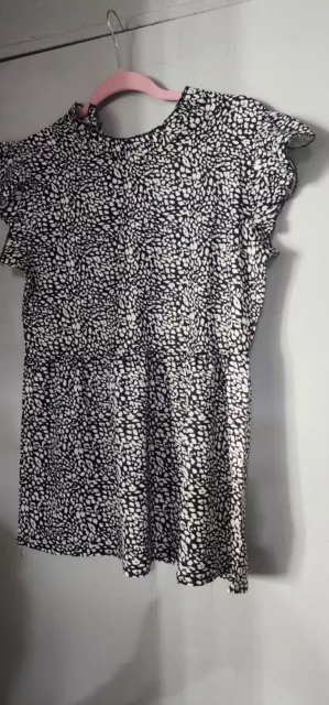 WOMEN'S RUFFLE SLEEVELESS Peplum Blouse Leopard Print Shirt Small $4.90 ...