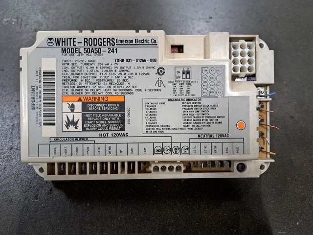 WHITE RODGERS 50A50-241 Furnace Control Circuit Board YORK 031-01266