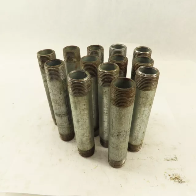3/4" NPT x 5-1/2" Galvanized Iron Pipe Nipple Fitting Schedule 40 Lot of 13