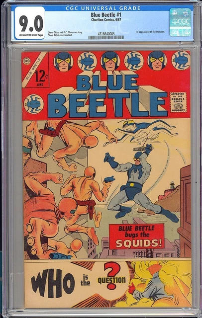 Blue Beetle #1 High Grade 1st App. The Question Charlton Comic 1967 CGC 9.0