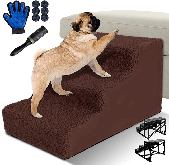 Pasos ZNM para sofá y cama para perro, escaleras extraíbles para perro de 3 pasos, mascota antideslizante para y