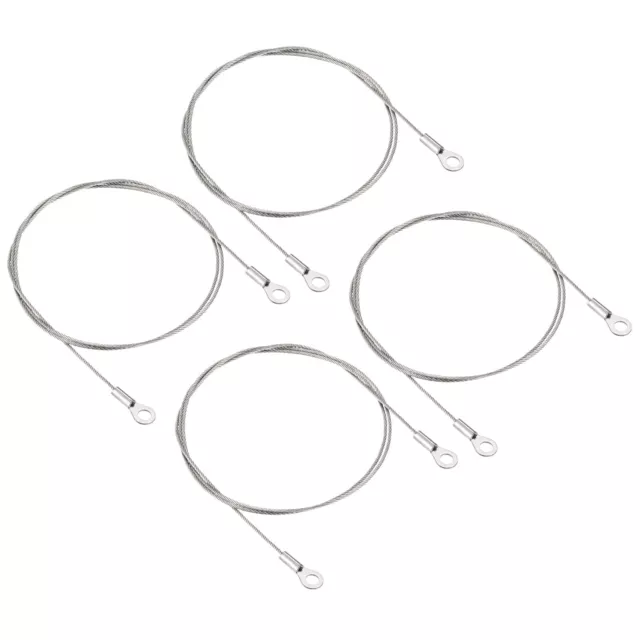 4Pcs 1.5mmx80cm Steel Security Cable 5mm ID Eyelets Ended Safety Wire Rope