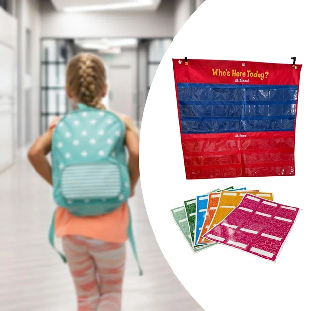 Ungtyb Tableau De Poche De Présence | Tableau De Présence En Classe De 74 Cartes - Photos Attachables, Qui Est Ici Aujourd'hui Aider Les Mains Tableau De Poche Organisation De La Classe