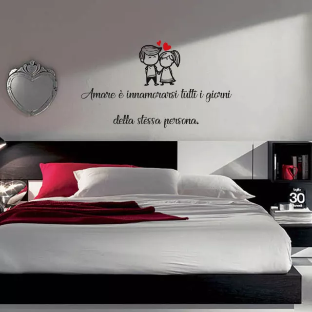 ADESIVO ADESIVI MURALE wall stickers frase amore love san valentino regalo  b0217 EUR 19,90 - PicClick IT