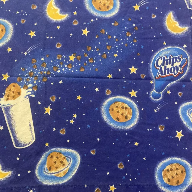 Chips Ahoy Fabric Material 31”x98” Partial Flat Sheet Springs Cookie Star EUC