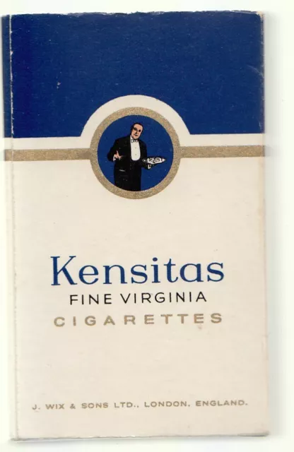 Vintage J Wix & Sons Ltd Kensitas Cigarette Packet