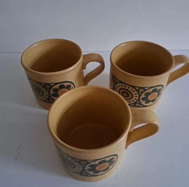 3 x Kiln Craft Bacchus Ironstone Coffee Tea Cups Vintage 1970's 7.5x8cm Retro 3