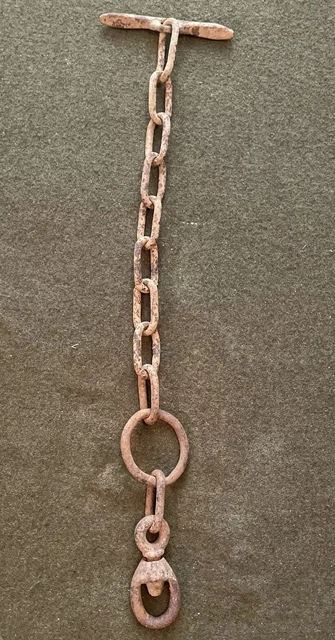 Vintage Antique Swivel Chain Plant Hanger Farmhouse Steampunk Hearth Hand Forged