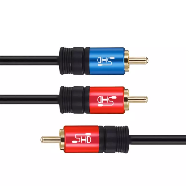 RCA to 2RCA Subwoofer Cable Audio Cable 2RCA to 1RCA Bi-Directional RCA Y Adapte