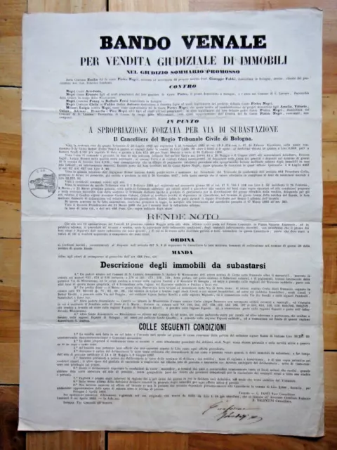 1868-CAUSA tra i Fratelli Conti NEGRI-San Lazzaro di Savena-Croara-Miserazzano+