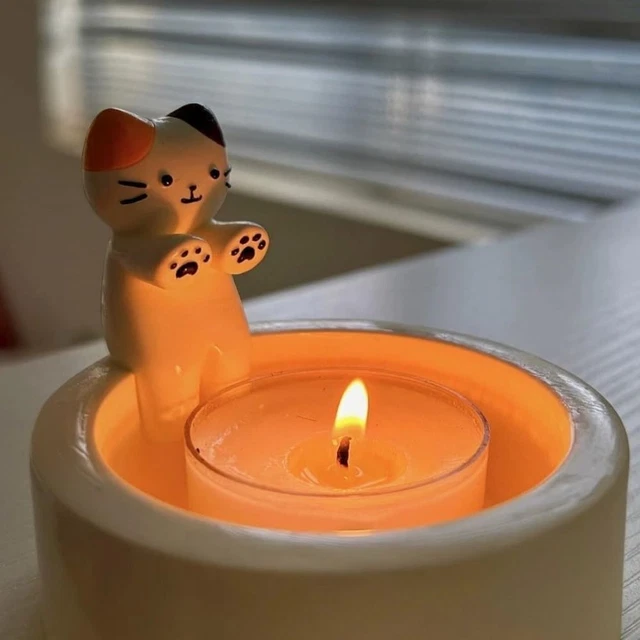 Cat tea discount light holder