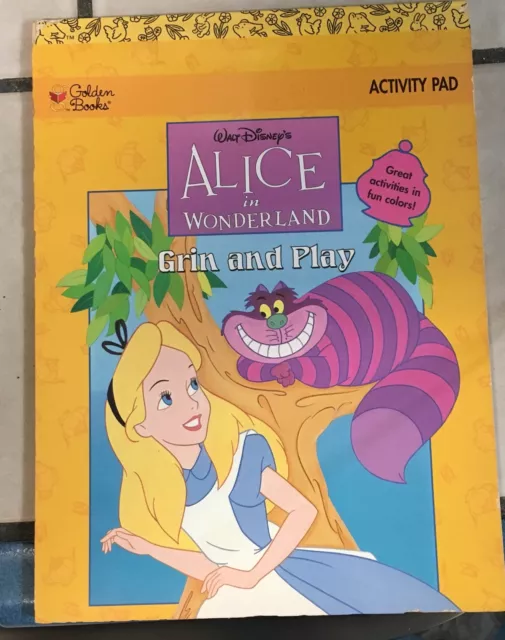 Rare Disney ( Lewis Carroll ) Alice in Wonderland: Grin Activity Pad -not $500!