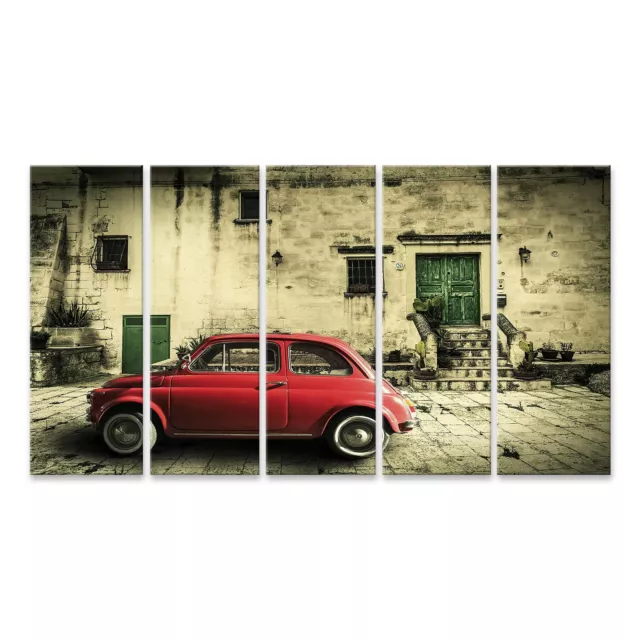 islandburner Wandbild Alte Vintage Italienische Szene Kleine Antike Rote Auto it