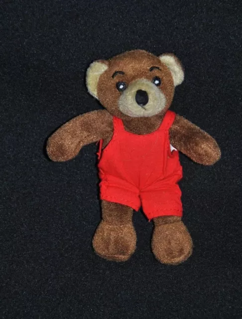 Peluche Doudou Petit Ours Brun POPI BAYARD PRESSE Salopette Rouge 12 Cm TTBE