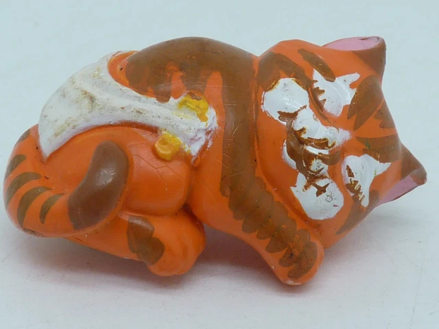 Figurine Ancienne En PVC Plastique - Tigre Drôle - Occasion - Objet De Décoration Vintage