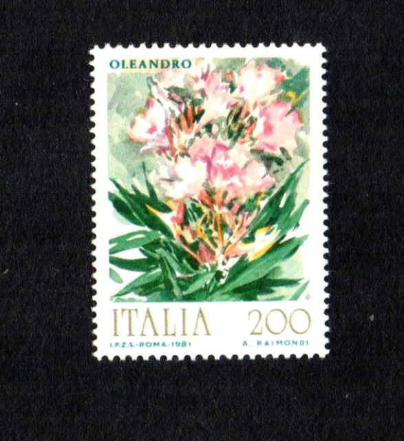 Fiori D'italia Oleandro Italia 1981 Lire 200  Francobolli