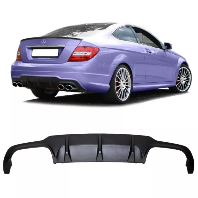 Mercedes W204 C204 Diffusor Stoßstange Hinten Schwarz Umbau auf C63 AMG Mopf 11>