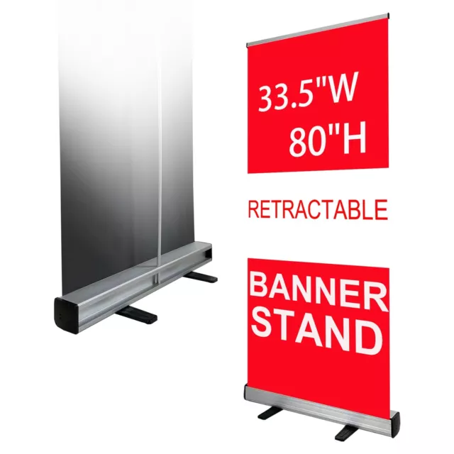 33.5" x 80" Heavy-Duty Retractable Roll Up Banner Stand