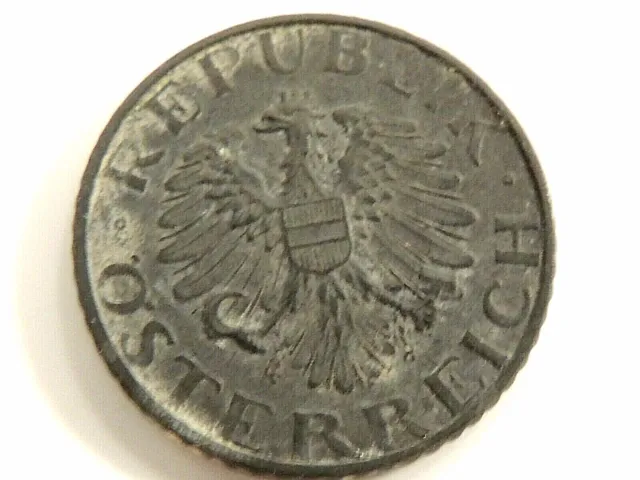 1953 Austria Five (5) Groschen Coin 3