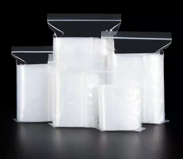 1000 2x8 Clear Zip Seal Plastic Bags 2 Mil Heavy Duty Poly Reclosable Zipper Top