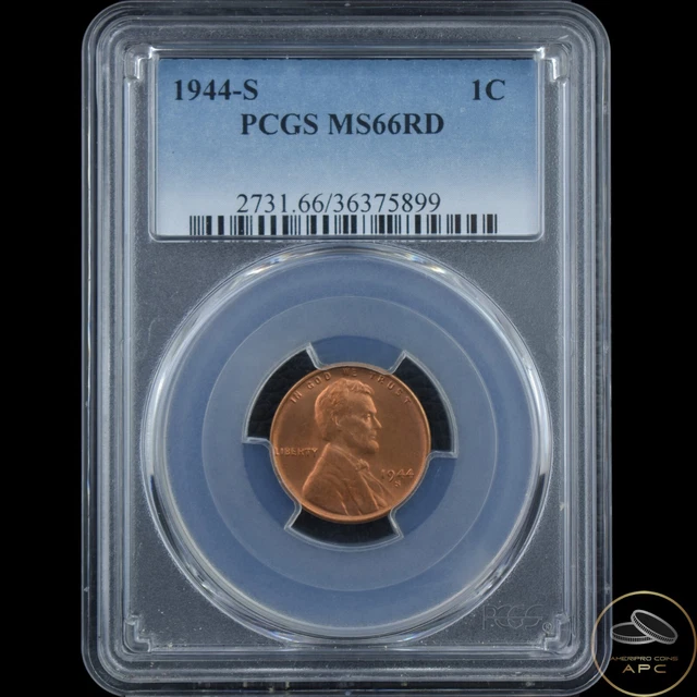 1944 S Lincoln Wheat Cent Penny PCGS MS66RD Red Beauty!!