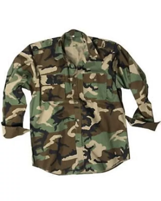 US FELDHEMD Army woodland camouflage 1/1 ARM Hemd Long Sleeve shirt  XXL