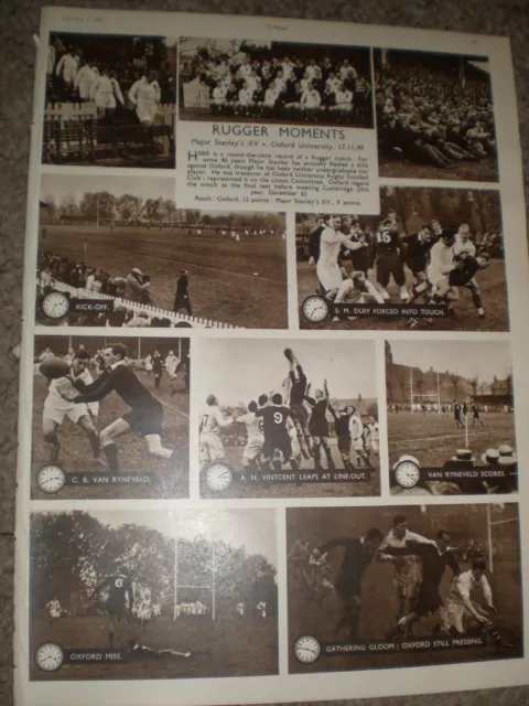 Photo article Rugby Major Stanley XV v Oxford University 1949 ref K