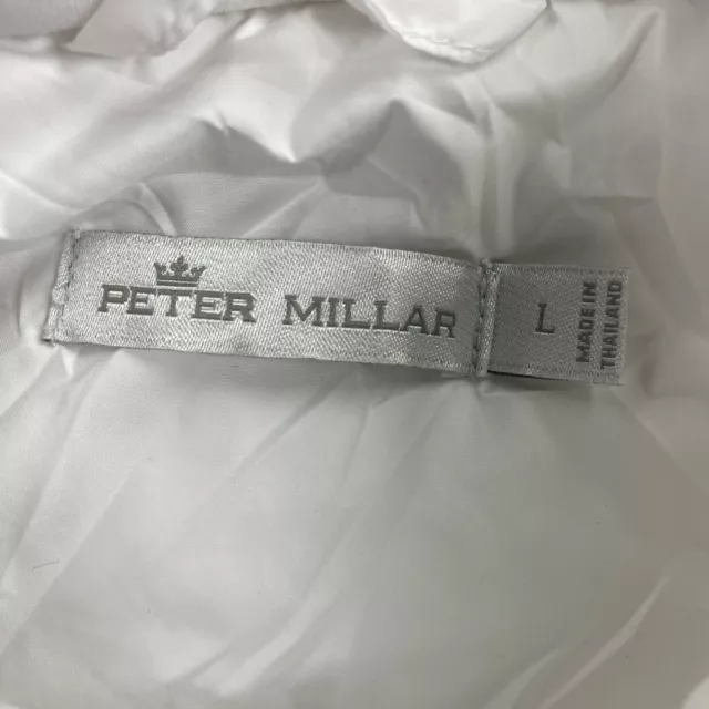 Peter Millar Jacket Womens Large White Full Zip Puff Keeneland UK Logo 3