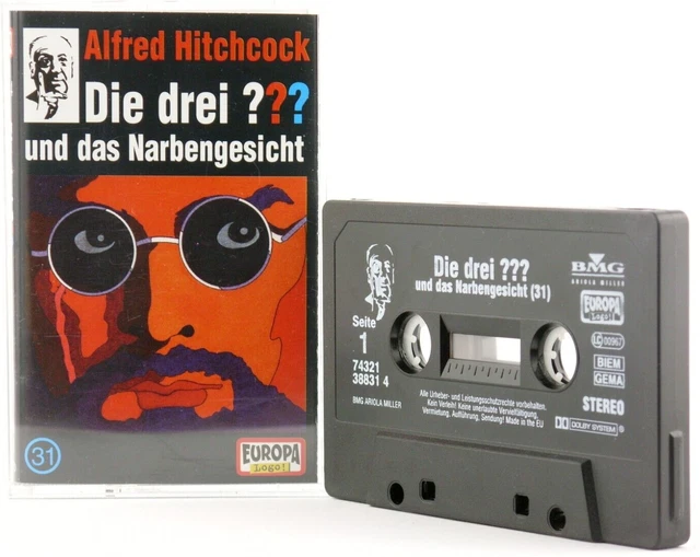 Die drei ??? 31 Fragezeichen und das Narbengesicht Europa logo schwarz 1983/2001