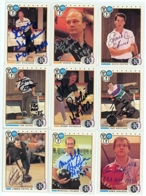 Signed 1990 Kingpins PBA Bowling Card - HOF Rookie Inscriptions Bowler -YOU PICK