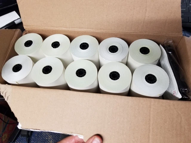 VeriFone Printer 250 Kit 12 Paper Rolls 1 Ribbon 3" x 100' Office Max OM98110