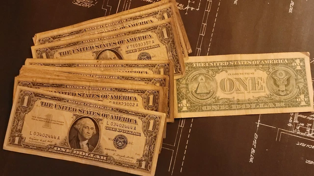 Silver Certificate - $1 Circulated Excellent to Good Condition - 1957  Blue Seal