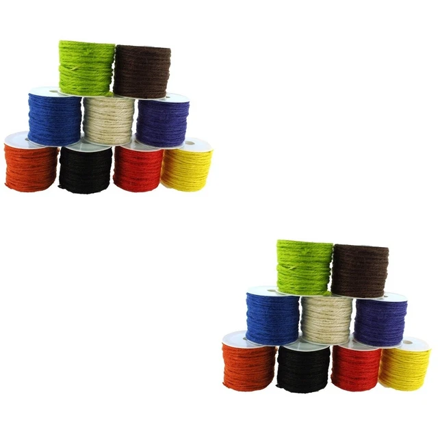 2 piezas 9 colores 2mm yute twine cinta de tejer a mano hilo de perlas