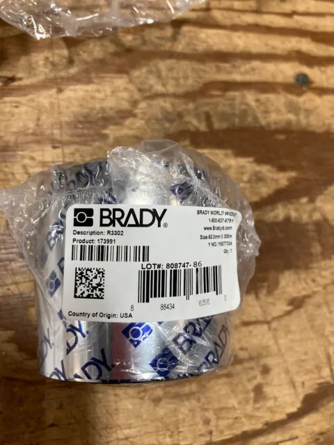 Brady R3302 Thermal Transfer 1" Core R3300 Series Printer Ribbon *New*