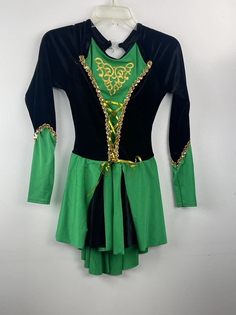 Dance Costume Gallery Ballet Small Adult Green Black
