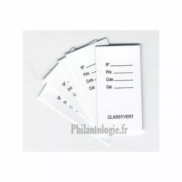 Classyvert, fiches de classement philatélique, par 1000.