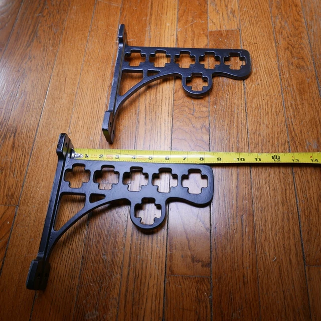 2 Cast Iron Cross Brackets, Shelf supports, Shelf Bracket