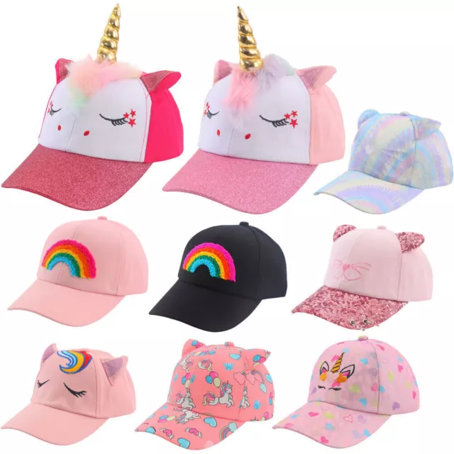 Cappelli da baseball unicorno bambine bambini bambini arcobaleno cappelli da sole snapback
