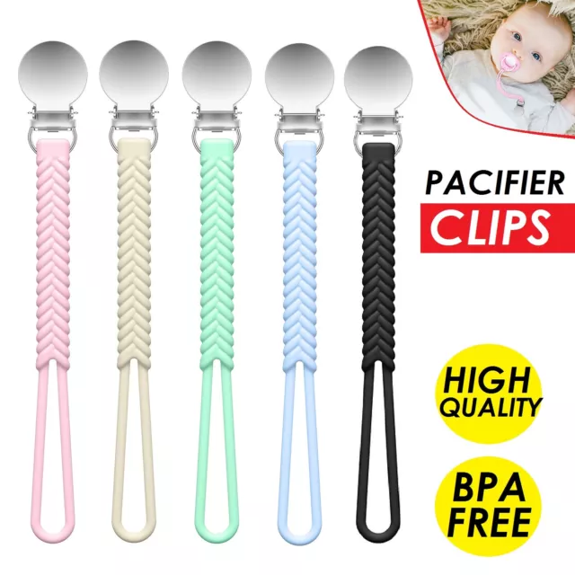 Baby Dummy Clips Soother Chain Silicone Dummy Pacifier Clip Chain Strap Holder