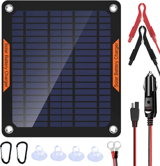 OYMSAE 5W 12V Solar Car Battery Charger Portable Waterproof Solar Power Battery