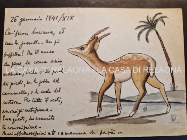Wwii Posta Militare Colonie Disegnata A Mano  - Bambi  - Anno 1941