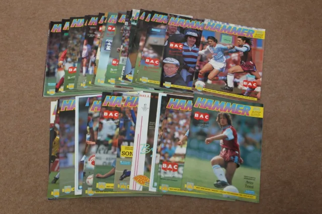 West Ham United FC - 1990-1991 Season - Home Football Programmes