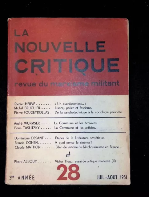 Collectif, La nouvelle critique n°28 - "Un avertissement".../ Justice, police,