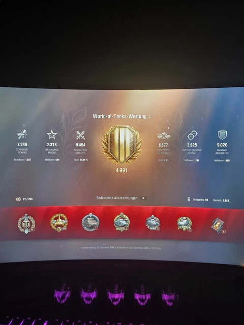 WORLD OF TANKS-COMPTE avec 10 tiers X, 13 tier 8 prem, 29k