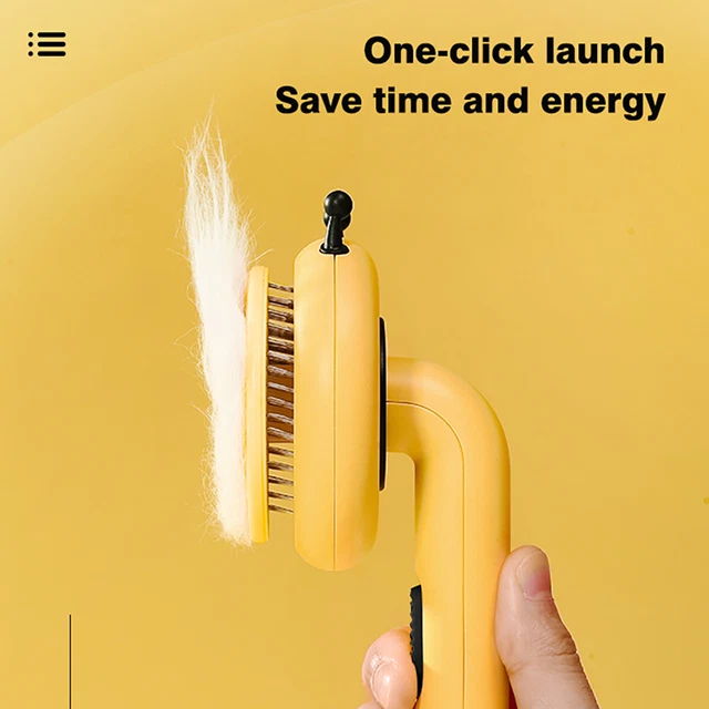 Dog Cat Comb Pet Hair Remover Grooming Massage Deshedding Self Cleaning Brush US 3