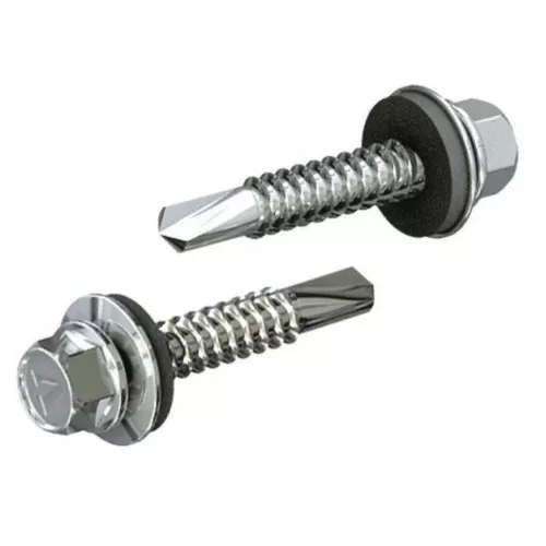 Self Drilling Tek Screws With Sealing Washers Zinc Plated For Metal Roofing