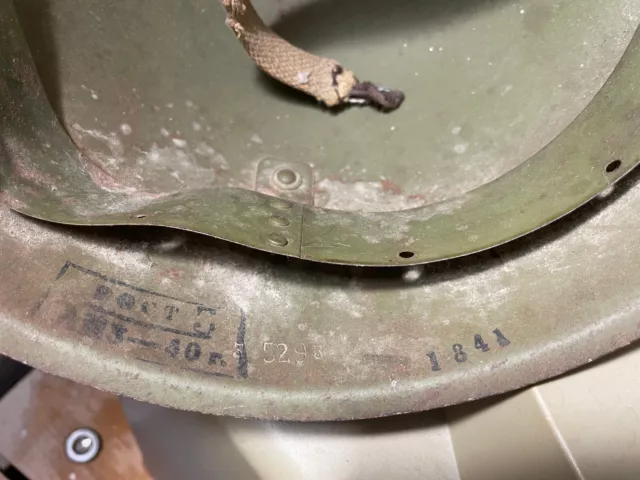 Original sowj. russ. Stahlhelm SSH 39 2. Weltkrieg mit Einschuss Bj. 1940
