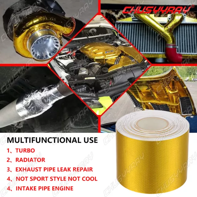 5M 16ft yellow Exhaust Thermal Wrap Manifold Header Isolation Heat Tape