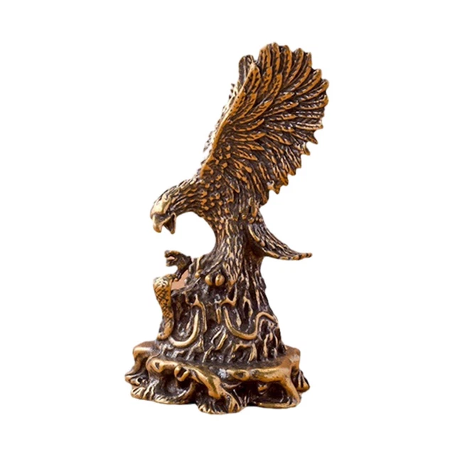 Statue Aigle En Laiton - Figurine Animal Moderne - Petite Sculpture 62x32mm - NEUVE