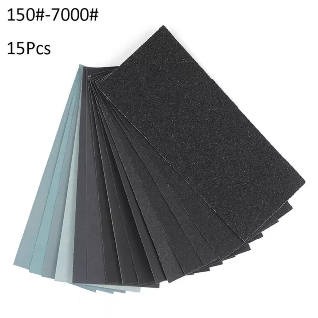 15pcs Papier de verre 400/600/800/1000/1200/1500/2000/2500/3000 Papier  abrasif sec